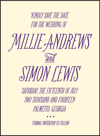 Darling Millie Letterpress Save The Date Design Medium