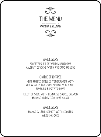 Dash Letterpress Menu Design Medium