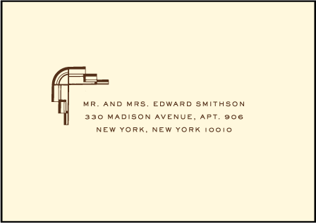 Deco Letterpress Reply Envelope Design Medium
