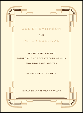 Deco Letterpress Save The Date Design Medium