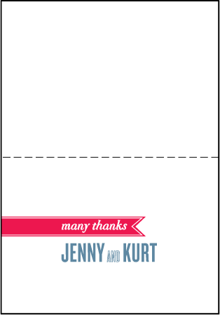 Destination Post Letterpress Thank You Card Fold Design Medium