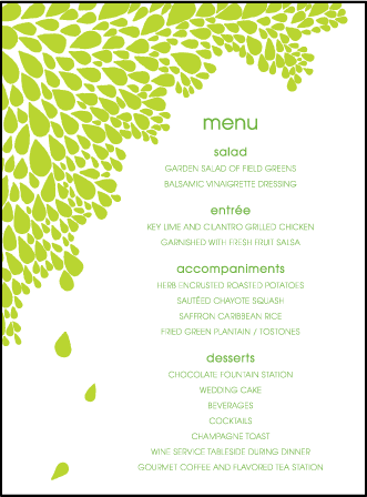 Dewdrop Letterpress Menu Design Medium