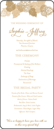 Divya Formal Letterpress Program Tea Design Medium