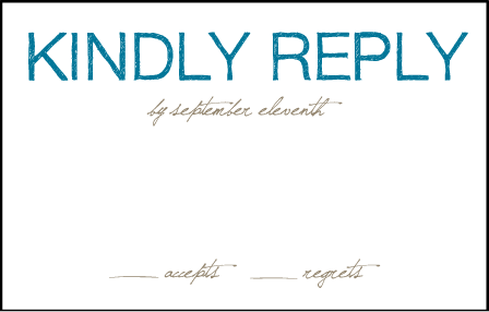 Drawing Room Letterpress Reply Postcard Front Design Medium