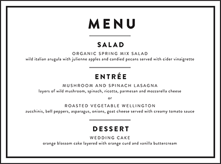Duncan Letterpress Menu Design Medium