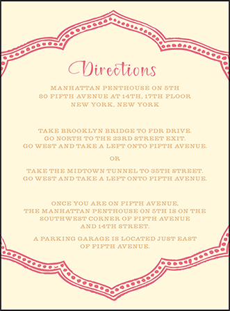 Elegant Monogram Letterpress Direction Design Medium