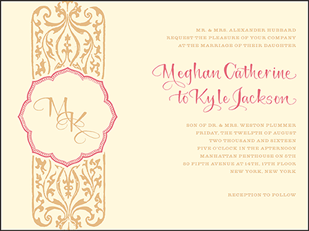 Elegant Monogram Letterpress Invitation Design Medium