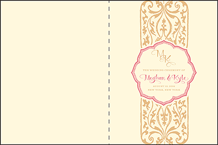 Elegant Monogram Letterpress Program Design Medium