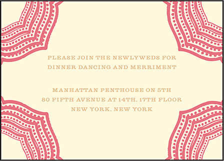 Elegant Monogram Letterpress Reception Design Medium