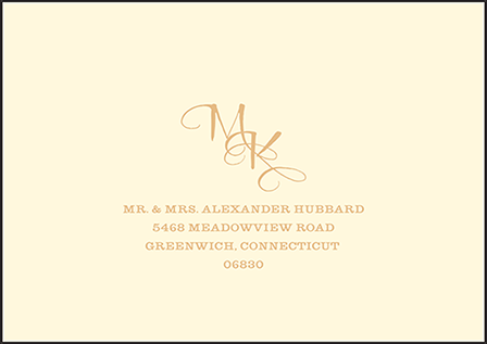 Elegant Monogram Letterpress Reply Envelope Design Medium
