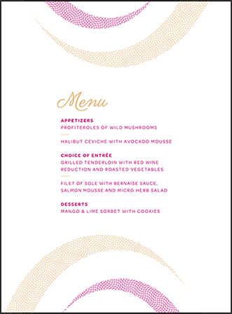 Ellisse Letterpress Menu Design Medium