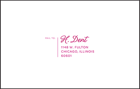 Ellisse Letterpress Reply Postcard Front Design Medium