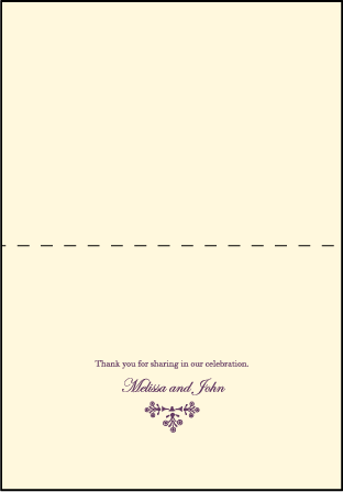 English Waltz Letterpress Thank You Card Fold Design Medium