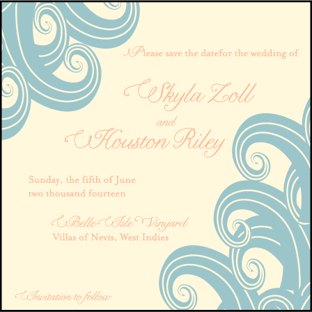 Erte Beach Letterpress Save The Date Design Medium
