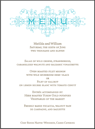 Exuberance Letterpress Menu Design Medium