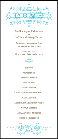 Exuberance Letterpress Program Tea Design Medium