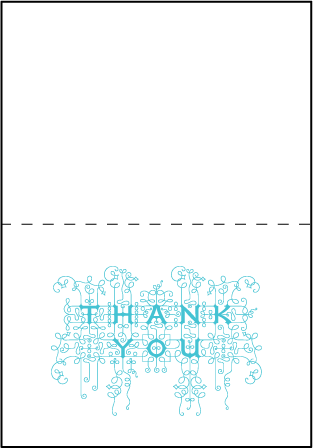 Exuberance Letterpress Thank You Card Fold Design Medium