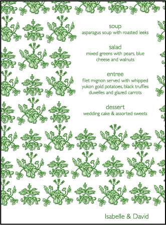 Festoon Letterpress Menu Design Medium