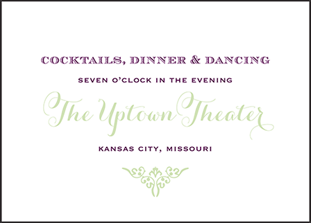 Filigree Letterpress Reception Design Medium