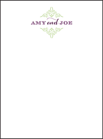 Filigree Letterpress Thank You Card Flat Design Medium