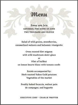 Fleur De Lys Letterpress Menu Design Medium
