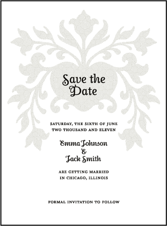 Fleur De Lys Letterpress Save The Date Design Medium