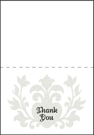 Fleur De Lys Letterpress Thank You Card Fold Design Medium