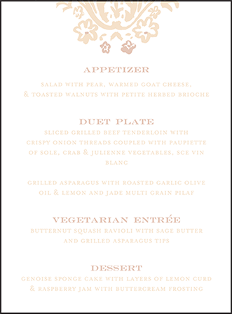 Fleur Letterpress Menu Design Medium