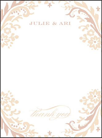 Fleur Letterpress Thank You Card Flat Design Medium