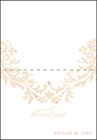 Fleur Letterpress Thank You Card Fold Design Medium