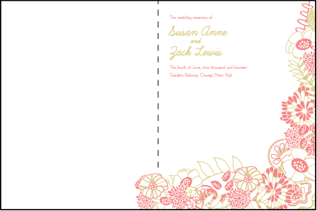 Floral Wreath Letterpress Program Design Medium