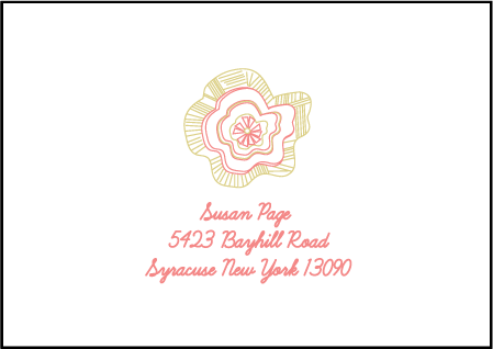 Floral Wreath Letterpress Reply Envelope Design Medium
