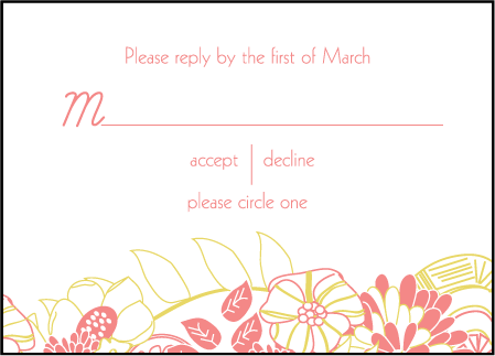 Floral Wreath Letterpress Reply Design Medium