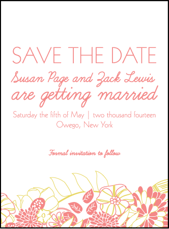 Floral Wreath Letterpress Save The Date Design Medium