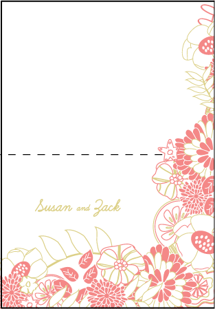 Floral Wreath Letterpress Thank You Card Fold Design Medium