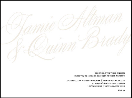 Florian Script Letterpress Invitation Design Medium