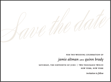 Florian Script Letterpress Save The Date Design Medium