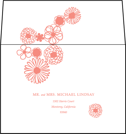 Floweret Letterpress Reply Envelope Design Medium