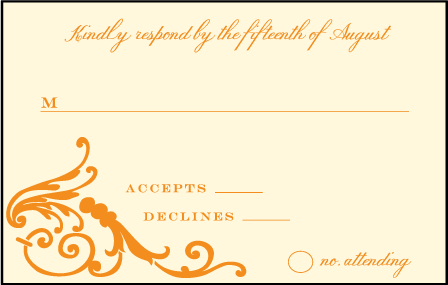 Fontaine Letterpress Reply Postcard Front Design Medium