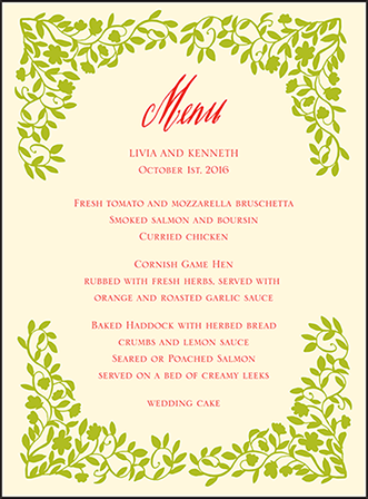 French Quarter Letterpress Menu Design Medium