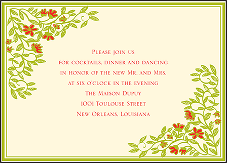 French Quarter Letterpress Reception Design Medium