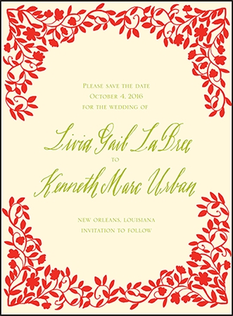 French Quarter Letterpress Save The Date Design Medium