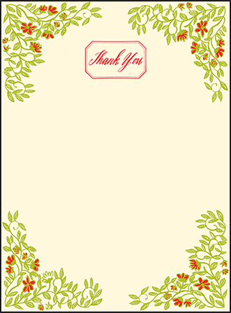 French Quarter Letterpress Thank You Card Flat Design Medium