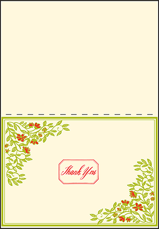 French Quarter Letterpress Thank You Card Fold Design Medium
