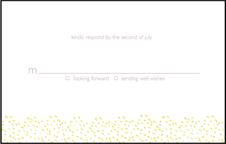 Fresh Letterpress Reply Postcard Front Design Medium
