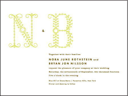 Garden Vine Letterpress Invitation Design Medium