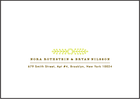 Garden Vine Letterpress Reply Envelope Design Medium