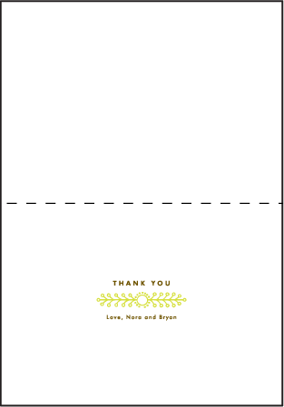 Garden Vine Letterpress Thank You Card Fold Design Medium