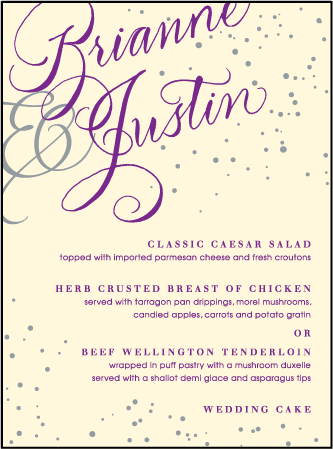 Gilded Romance Letterpress Menu Design Medium
