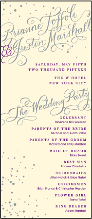 Gilded Romance Letterpress Program Tea Design Medium